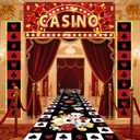 Casino Night Party Decorations, Casino Birthday Decorations Las Vegas Party Entryway Decor Poker Welcome Porch Sign Poker Hanging Banner Carpet for men women Las Vegas Themed Birthday Supplies