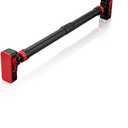 Adjustable Pull Up Bar for Doorway - 440LBS Weight Capacity, No Screws Installation with Level Meter and Auto Lock, Chin Up Bar for Home Gym Strength Training,Red
