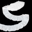 FINGERINSPIRE 5 Yards Cotton Pleated Ribbon 2-3/8 inch Wide Ruffled Wave Edge Ribbon Milky White Ruffled Edge Lace Trim Pleated Trimming Lace for Wedding Dresses Clothes DIY Crafts Home Decor
