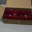 VioraWhite 8 Pcs Burgundy Red Crochet Christmas Ornaments Balls 3.15 Inch Velvet Knitted Balls Ornaments Handmade Crochet Decoration for Xmas Tree Farmhouse Decor