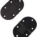 QCAA Solid Brass Butler Tray, Folding Table Hinge, 2-1/2" x 1-1/2" x 3.0 mm, Matte Black, 2 Pack, Made in Taiwan