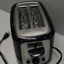 Toastmaster 2-Slice Toaster - Black with Stainless Steel - Kitchen Essential for Sandwich Bread & Breakfast Toast - Toaster with Wide Slots, High Rise Toast Lift & Cool-Touch Exterior