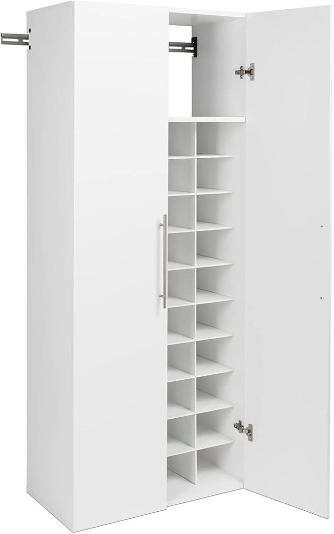 Prepac HangUps 30" Shoe Storage Cabinet, Cabinet Wall Mount, Wall Cabinet Storage for Shoes with 40 Cubbies, Ideal for Utility Room, Garage and Bedroom, 30" W x 72" H x 16" D, White