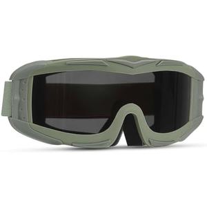 KEMIMOTO Airsoft Goggles, Tactical Safety Goggles with 3 Interchangeable Lenses, Anti-Fog, Adjustable Headband, Carry Bag, Green
