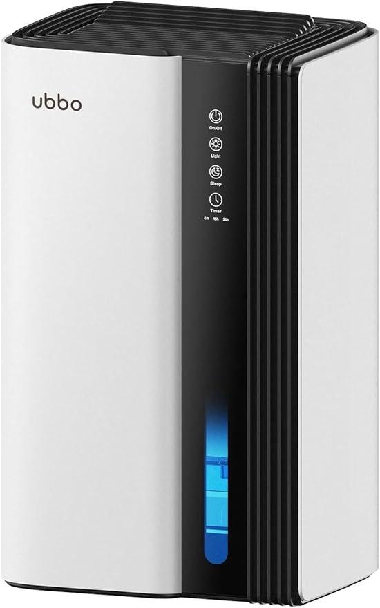 Dehumidifiers for Home, 850 sq.ft 95oz Dehumidifier with Drain Hose Timer Sleep Mode Auto-Off 7 Colors Light, Dehumidifiers for Basements Bathroom Bedroom RV White