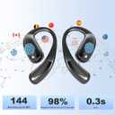 Ai Translation Earbuds Real Time, 144 Languages, 60H Playing Time, Bluetooth 5.4, Comfortable Fit for Travel Around The World, Business Meetings and Reception & Language Learning.