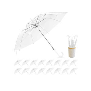 Clear Wedding Umbrellas, High-Visibility Transparent Rain Umbrella, Firm and Durable, Easy Operation, Large Clear Umbrella for Wedding Bride Groom Photography Golf Outdoor