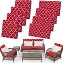 Newwiee 8 Pcs Stretch Patio Outdoor Cushion Covers Waterproof Replacement Sofa Couch Covers for 4 Backrests and 4 Cushions Washable Lawn Garden Seat Furniture Protector (Wine Red)