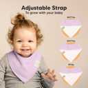 KeaBabies 8-Pack Organic Baby Bandana Bibs for Girls - Super Absorbent Triangle Baby Bibs for Drooling and Teething Infant, 100% Cotton Extra Soft for Newborn, Infant 0-36 Months (Lilac)