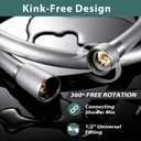 Shower Hose Extra Long,Explosion Proof Anti Winding Showerhead Hose,Used In Showerheads Spray Bidet Bathing Toilet Cleaning Flexible RV Shower Hoses Replacement (Silver, 79 In)