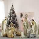 10-Piece Christmas Nativity Set  Nativity Scene with Manger, Holy Family & Animals, Hand-Painted Resin Indoor Holiday Display