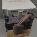 JefDiee Inflatable Foot Rest Pillow, Kids Airplane Bed, Adjustable 3 Layers Height Leg Rest Pillow, Airplane Travel Essentials Great for Office, Home, Trains, Cars (Grey)