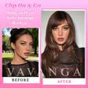 Short Side Bang Clip in 100% Real Human Hair | Reddish Brown Color Swoop French Bangs Fringe | Thick Straight Air Bangs Clip for Women Daily Use