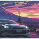 Large Mouse Pad Anime JDM Car R35 R34 Mount Fuji Desk Mat Computer Accessories Gaming Office Organizers Supplies Decor Essentials Keyboard Pads for Desk Rubber 30x60cm