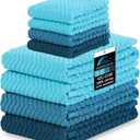 100% Cotton Kitchen Towels and Dishcloths Set, Pack of 8 Super Absorbent 16" x 25" Kitchen Towels and 13" x 13" Dish Cloths (400 GSM)