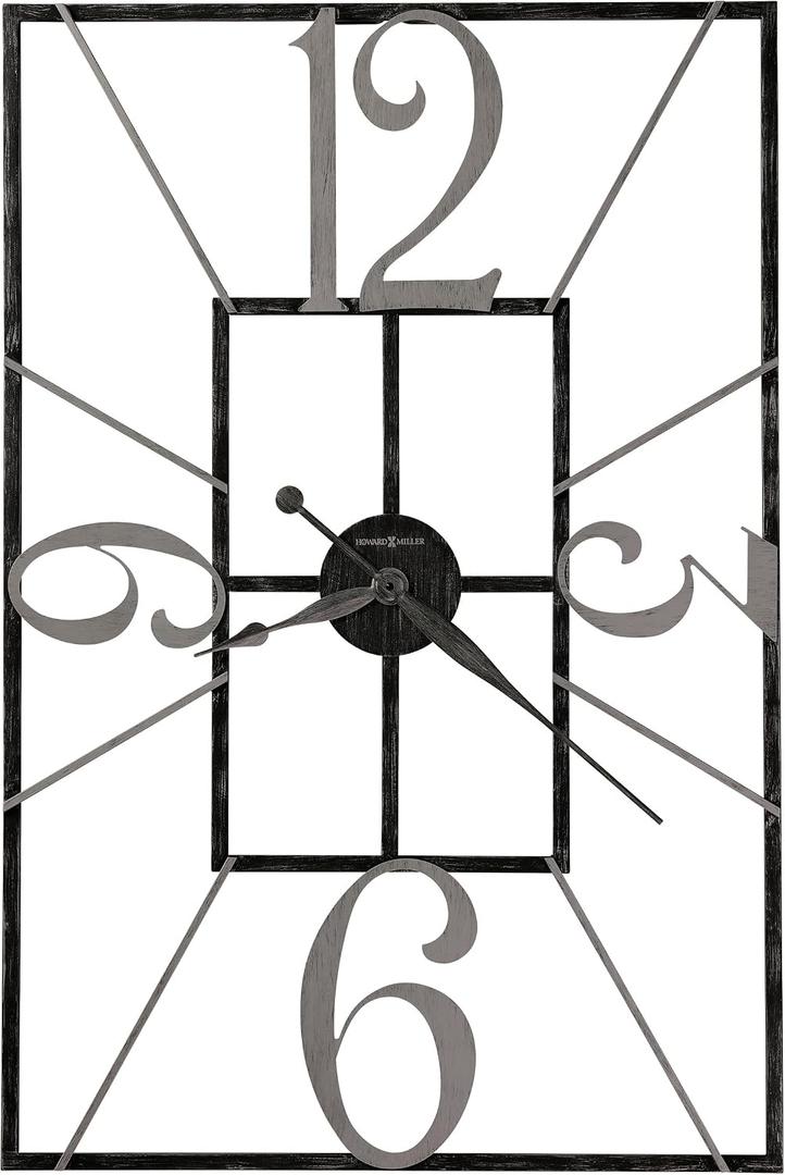 Howard Miller Antoine Gallery Wall Clock, Wrought Iron Open Frame Design Charcoal Finished, Wall Mount Analog Dial Arabic Numerals Quartz Movement Best Alarm Clock for Home Decor