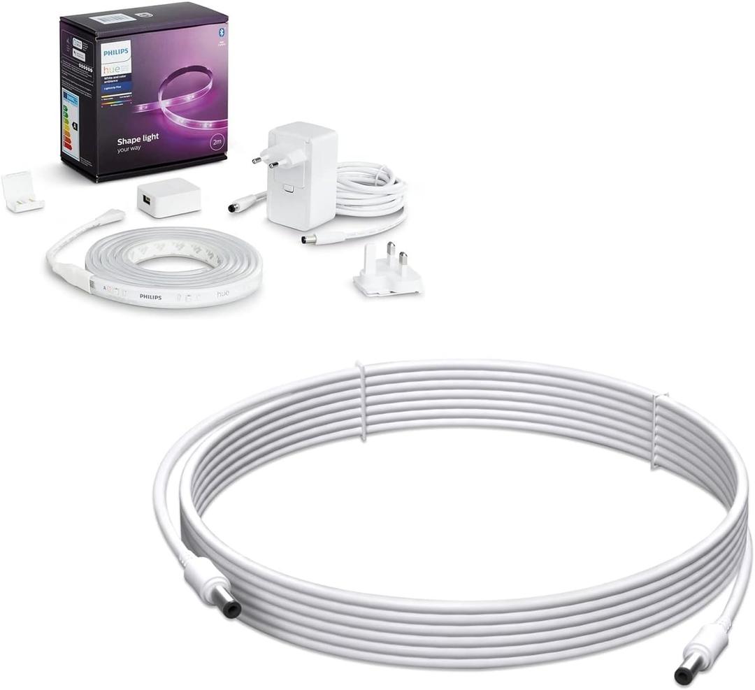 Power Cable Replacement for Philips Hue Light Strip Plus 800276 800268 555334 Smart Indoor Lightstrip, 8.2ft Long Extension Cord