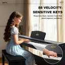 AiJoy 88 Key Digital Piano with Semi-Weighted Keys, Electric Piano Keyboard for Beginners, Dual Speakers & Triple Pedal, Support MIDI USB, Compact & Elegant Design, Birthday Gift ADP10