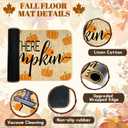 Fall Outdoor Rug Set, Hello Pumpkin Door Mat 28 x 43 in, 2 Pcs Welcome Mat Set, Orange and White Plaid Rug, Fall Front Porch Entryway Doormat Indoor Outdoor Decor, Thanksgiving Buffalo Plaid Mats (Hey There Pumpkin)