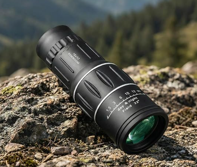 16x52 monocular Telescope, Portable High Magnification Telescope HD Clear View for Outdoor Bird Watching Travel, Black