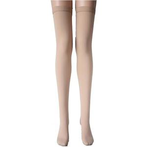 Medical Compression Thigh High Anti Embolism Stockings 15-20mmHg, for Edema, Varicose Veins, Swelling with Inspection Hole, Women & Men, Size: XL