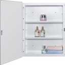 IDYLLOR Plastic Medicine Mirror Cabinet for Bathroom 16 x 20 inch, Surface and Recessed Mount