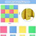 Nuanchu 60 PCS Kids Foam Puzzle Floor Mat Bulk - Solid Color Foam Play Mat with Borders Interlocking Multi Use Floor Rug for Children, 12 Inch(Green, Blue, Yellow, Red)