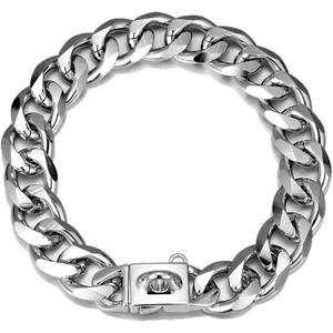 23mm High Polished Metal Cuban Link Chain Collar with Latch Closure - Ultra Lightweight & Durable - Sizes (12-26) - Perfect for Dogs & Fashion Accessories (20 Inch)