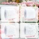 4 Rolls 86 Feet Pearls Garland, Faux String of Pearls Roll Strand for Crafts, Artificial Pearl Beads Trim for Wedding Party Valentine Christmas Flower Decoration, 4mm 6mm 8mm 8+3mm, White