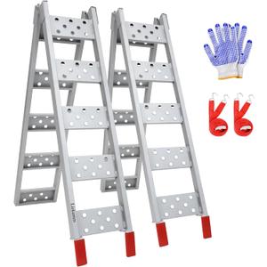 LIEKUMM 83" ATV Ramps 2-Pack, 960 lbs Capacity Folding Loading Ramps for Pickup Trucks, Heavy Duty Truck Ramps for Trailer, Lawn Mower (Silver)