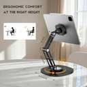 OHLPRO Universal Magnetic iPad Stand for Desk, Foldable Tablet Holder with 360 Rotation, Aluminum Desktop Mount for iPad/Tablet/Monitor up to 18.5", Office Desk Accessories Men/Women Gifts