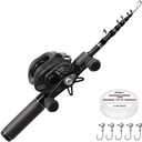 Kilitn Fishing Rod and Reel Combo, Graphite Telescopic Baitcaster Rod, Baitcast Reel Baitcasting Combo, with Lightweight Handle for Freshwater or Saltwater Fishing