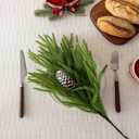 12 Bundles Artificial Norfolk Pine Branches, 18Inches Real Touch Pine Stems Christmas Greenery Stems with 8 Snowy Pinecone Stems for Christmas Home Dcor Vase DIY Crafts