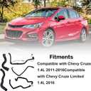 FZJDSD Engine Radiator Coolant Hose & Heater Hose &Pipe 5PCS Compatible with Chevy Cruze 2011-2016 1.4L Replace 13251447 13251435 13291779 94543097 25193343