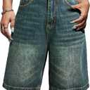 EMMIOL Women Jorts Baggy Jeans Shorts Mid-Low Waisted Denim Y2K Hip-Hop Shorts Summer Hot Short Pants Streetwear (M)