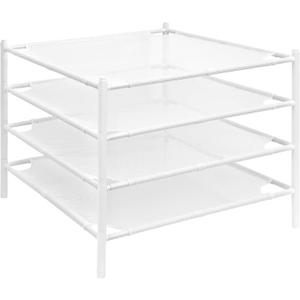 STORAGE MANIAC Sweater Drying Rack, Mesh Clothes Drying Rack, Stackable Laundry Drying Rack, Lay Flat Dryer for Delicates, Portable Dry Rack for Indoor or Outdoor, White, 4-Pack