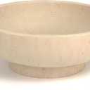 Decorative Resin Bowl, Large Fruit Bowl, Artificial Travertine Beige | Perfect for Kitchen Counters, Coffee Tables, and Entryways, Use for Fruit Display, Key Storage, or Stylish Home Decor Accents