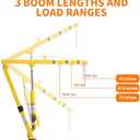 MAXXHAUL 70238 Receiver Hitch Mounted Hydraulic Swivel Pickup Truck Crane - 1000 lbs. Capacity With 3 Boom Capacities of 500 lbs, 750 lbs and 1000 lbs.