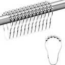 ikloo Shower Curtain Hooks for Bathroom, Decorative Curtain Rings for Shower Rods, Metal Shower Hook for Curtains, Rust Proof Stainless Steel, Shower Curtain Hangers, Set of 12, Chrome