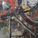 Abstract Bicycle Canvas Wall Art 24x36 Urban Graffiti Cycling Picture Decor