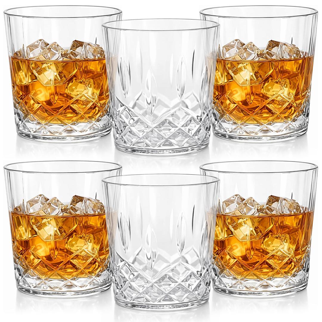 Yungyan 150 Pcs 10 oz Plastic Clear Whiskey Glasses, Clear