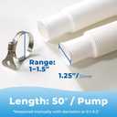 Pool Hoses for Above Ground Pools, 1.25 x 50 Inch Hose for Filter Pump, Compatible with Filter Pump 607, 637 (2 Hoses + 4 Metal Clamps)