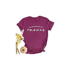 Women Thanksgiving T Shirt Thankful Shirts Thanks Letter Print Shirt Casual Holiday Short Sleeve Tops XL