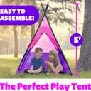 USA Toyz Happy Hut Teepee Tent for Kids - Indoor Pop Up Teepee Kids Playhouse Tents for Boys, Girls, Toddlers with Portable Storage Bag (Pink), 43” L x 43” W x 62.5” H