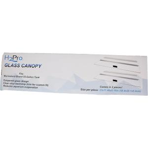 H2Pro Glass Canopy 2Piece Set for Marineland 55 Gallon Aquarium Fish Tank (Each Piece Measure 23 x 11.46 x 0.16in)