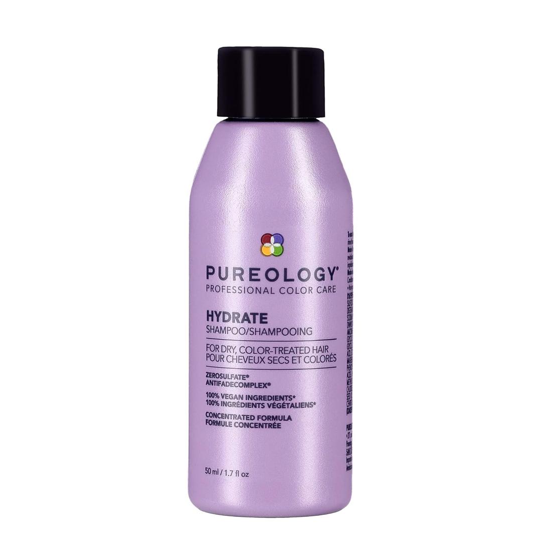 Pureology Hydrate Shampoo - For Dry or Color Treated Hair, Moisturizing Shampoo For Hydration & Softness, With Rose Extract & Green Tea, Vegan & Sulfate-Free (1.7 Fl Oz (Pack of 1))