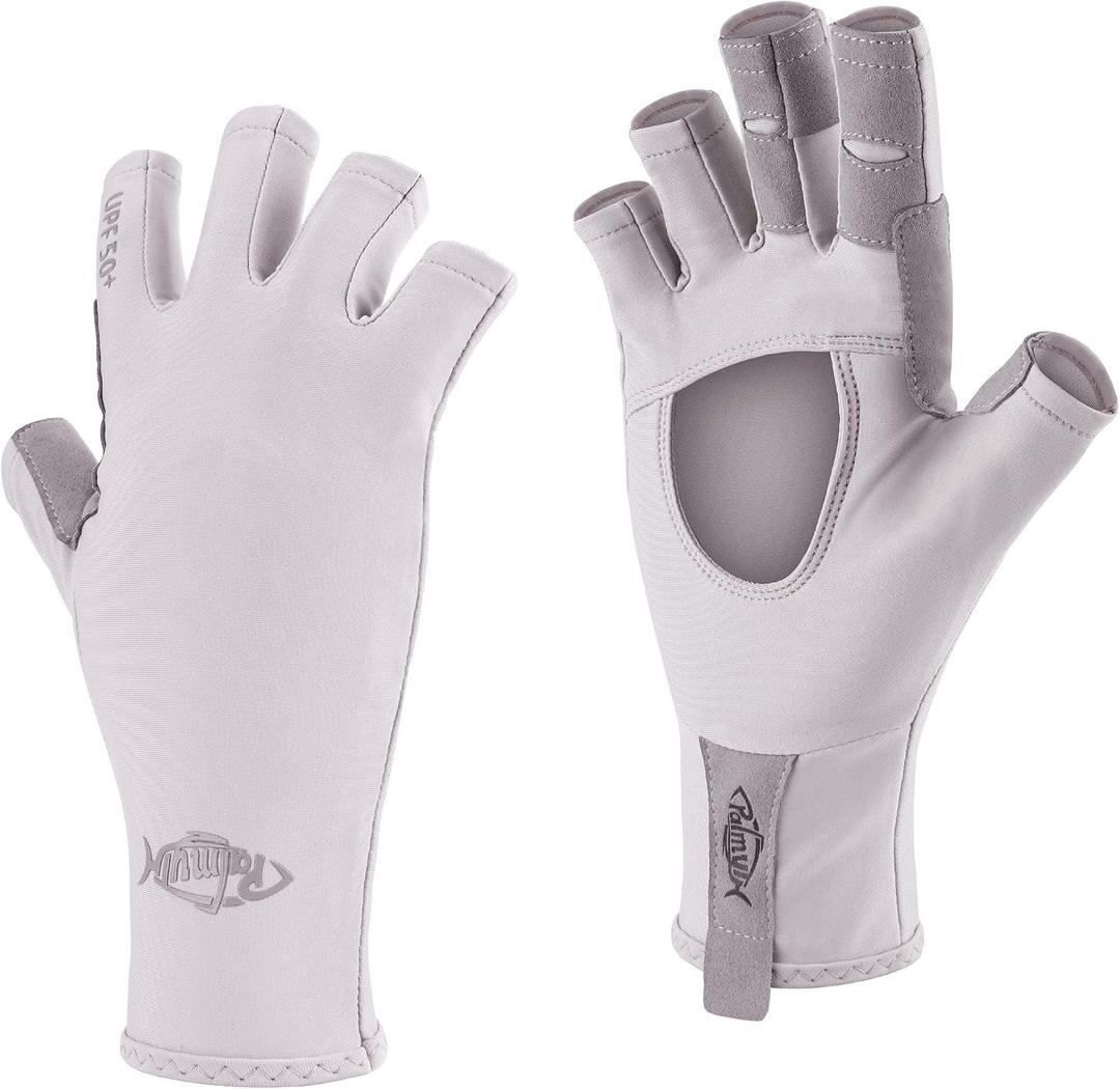 Palmyth UV Protection Fishing Fingerless Gloves UPF50+ Sun Gloves Men Women for Kayaking, Hiking, Paddling, Driving, Canoeing, Rowing, Large