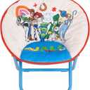 Disney Toy Story Kids 19” Saucer Chair, Foldable PlushChair with Metal Frame, Comfortable Padded Seat for Children, Indoor/Outdoor Toddler Lounge Chair with Buzz Lightyear & Woody Design, 17.3 inches x 19.7 inches x 18.9 inches