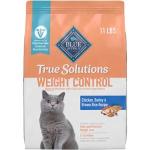Blue Buffalo True Solutions Weight Control Natural Dry Cat Food for Adult Cats, Chicken, 11-lb. Bag BBD 09-27