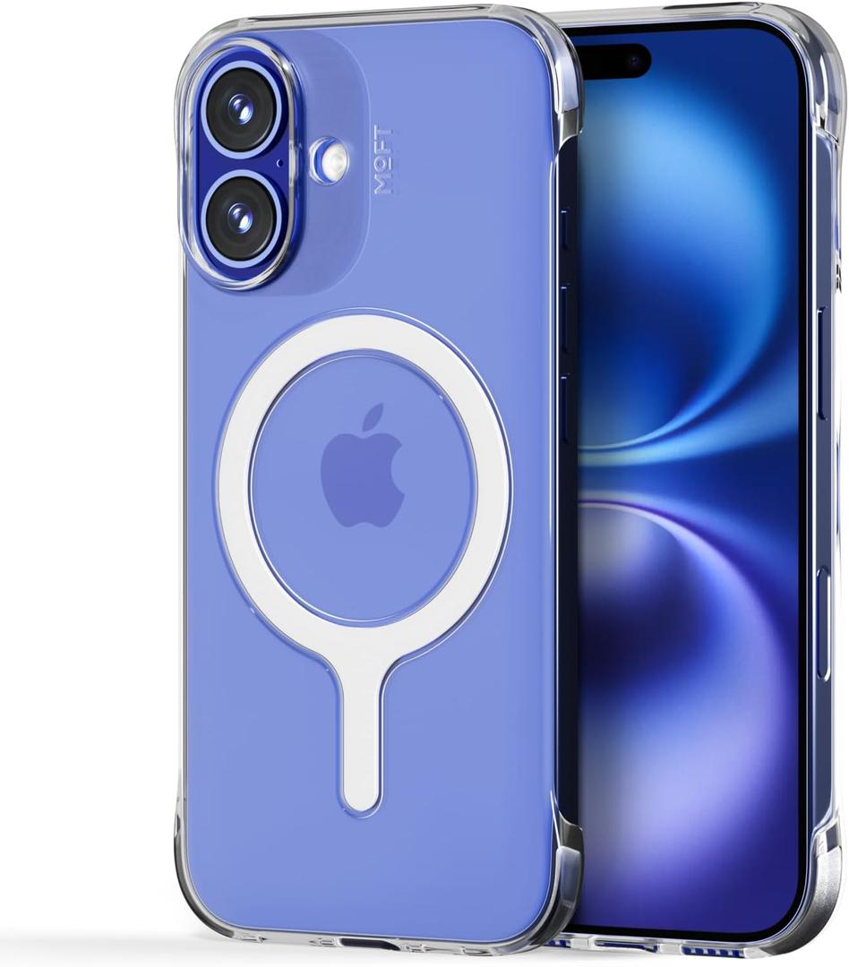 MOFT Invisible Case for iPhone 16 Plus Case, Clear MagSafe Phone Case, Dual Cutouts Frame Design with Bare-Device Feel, Anti-Yellowing Ultra-Thin Strong Magnetic Protective Phone Cover, Clear